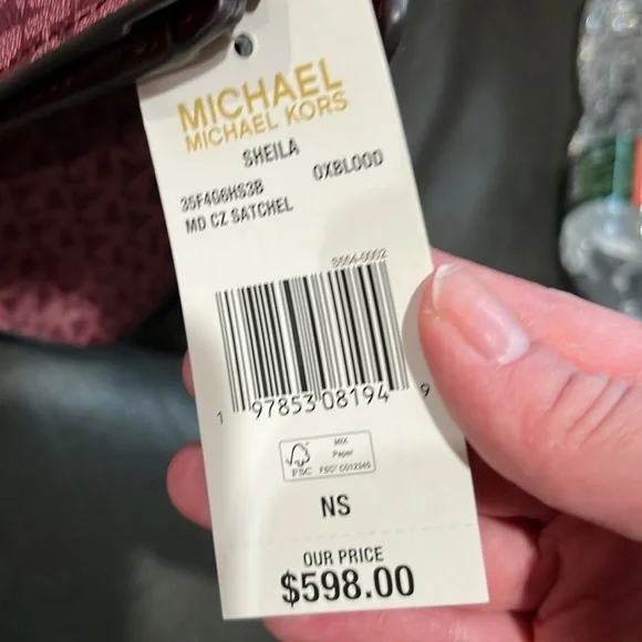 Michael Kors Burgundy and Gold Satchel - Picture 7 of 13